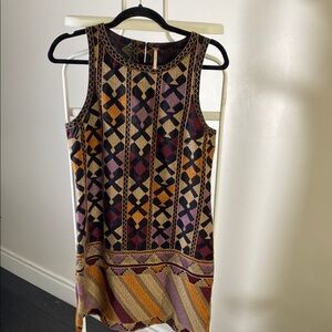 Geometric Patterned Sleeveless Dress